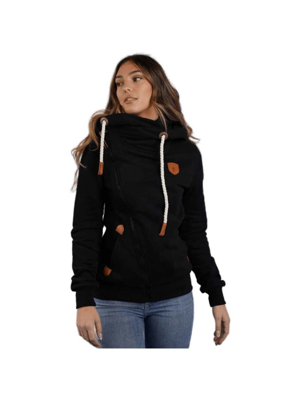 Wanakome Hestia Asymmetrical Full Zip Black Sweatshirt Women's Medium Adventure